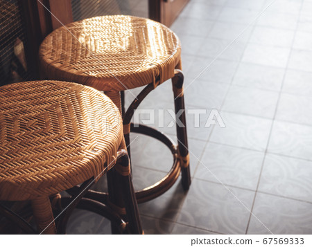 Wicker chair Seats in cafe Wicker chair Seats in cafe 67569333
