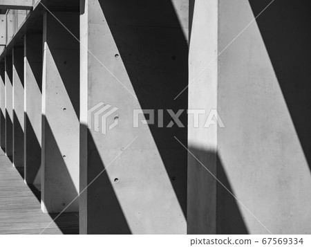 Architecture details Modern Building Concrete columns Shade shadow Architecture details Modern Building Concrete columns Shade shadow 67569334