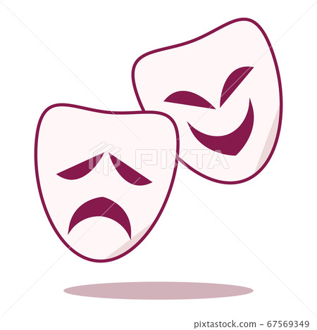 Comedy and tragedy mask icon illustration 67569349