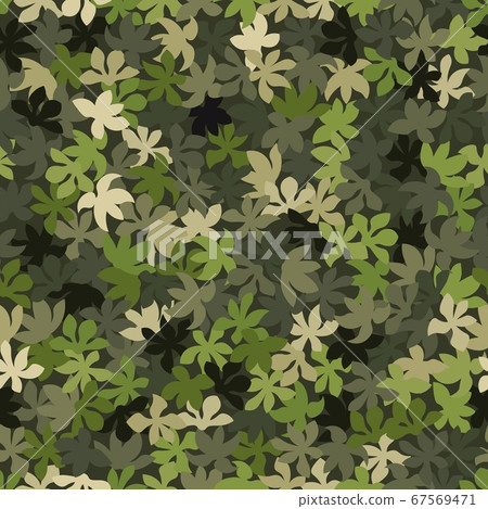 Green camouflage pattern background seamless vector illustration 67569471