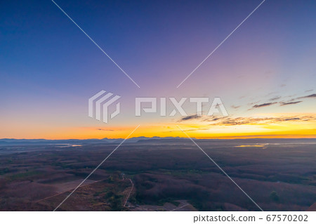 Beautiful sunrise at Three Rock Whale of Phu Sing 67570202