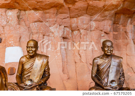 Monk statues at Wat Phu Tok, Bueng Kan, Thailand 67570205
