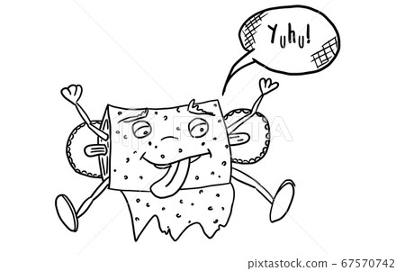 funny animal monster toilet paper. doodle style funny animal monster toilet paper. doodle style 67570742