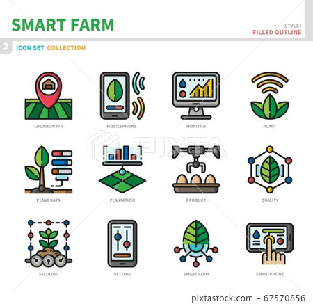 smart farm icon set smart farm icon set 67570856