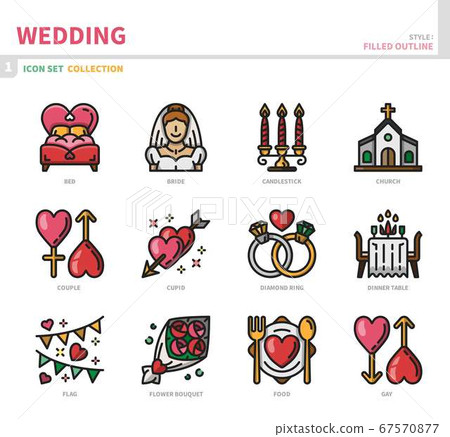 wedding icon set 67570877