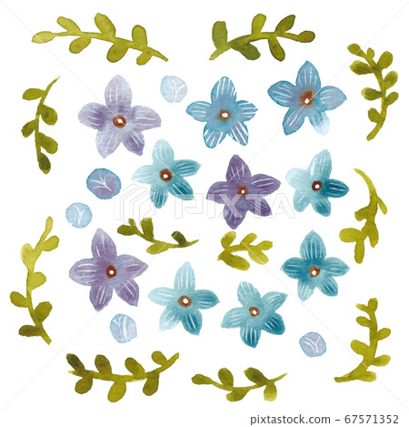 水彩畫：藍色花 67571352