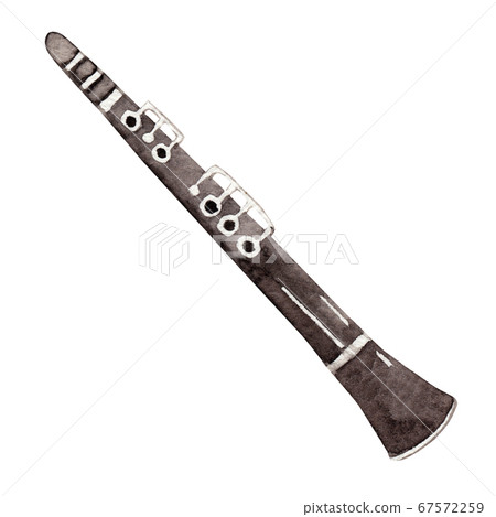 Clarinet musical instrument orchestra watercolor illustration Clarinet musical instrument orchestra watercolor illustration 67572259