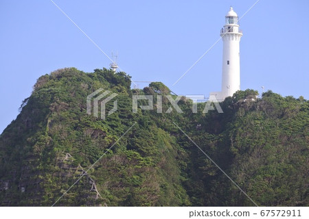 After the rainy season, after the early summer rain, the white lighthouse on the Pacific coast of Tohoku region in the afternoon 67572911