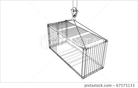 Cargo container. Wire-frame style 67573133