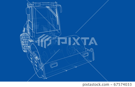 Construction machine. Asphalt compactor Construction machine. Asphalt compactor 67574033