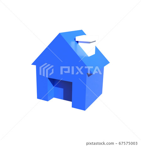 3d render house icon isolated on white background - Stock Illustration ...