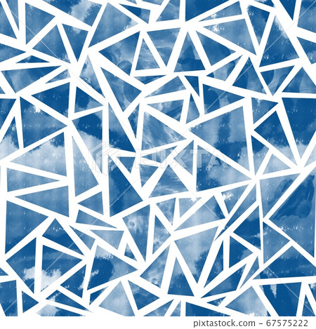 Blue triangles collage seamless background. Geometric abstract collage watercolor texture Blue triangles collage seamless background. Geometric abstract collage watercolor texture 67575222