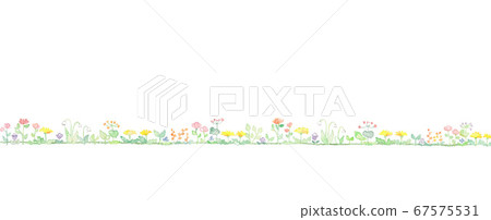 五顏六色的野花,綠線 五顏六色的野花,綠線 67575531