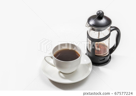 Coffee press coffee brewed with a coffee machine 67577224