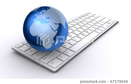 Earth and keyboard (Europe, Africa) 67578048