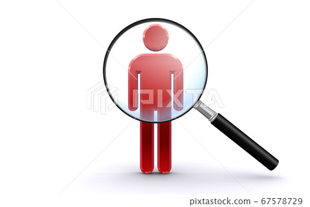 Magnifying glass and person icon (image of searching for personal information) 67578729