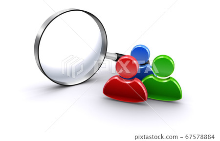Magnifying glass and person icon (image of searching for personal information) 67578884