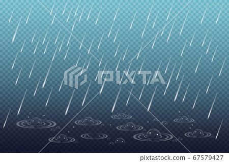 Vector illustration of cool single weather with cloud and heavy fall rain. 67579427