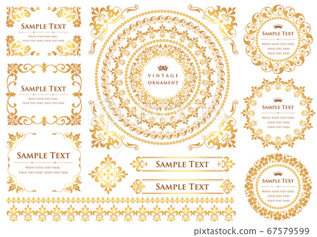 Vintage ornament set. Borders and various frame materials. Vintage ornament set. Borders and various frame materials. 67579599