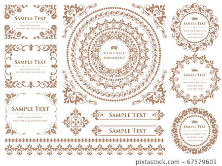 Vintage ornament set. Borders and various frame materials. 67579601