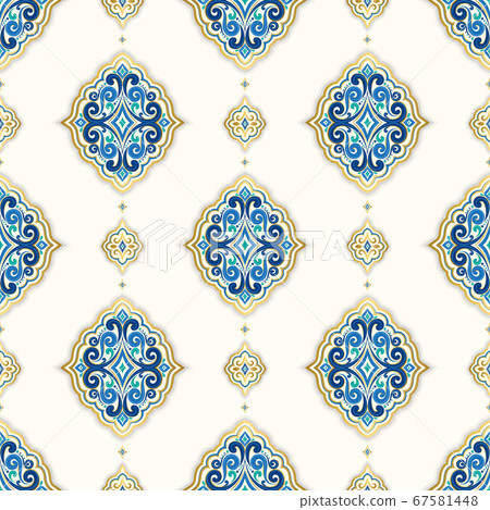 Blue and gold luxury seamless pattern. 67581448