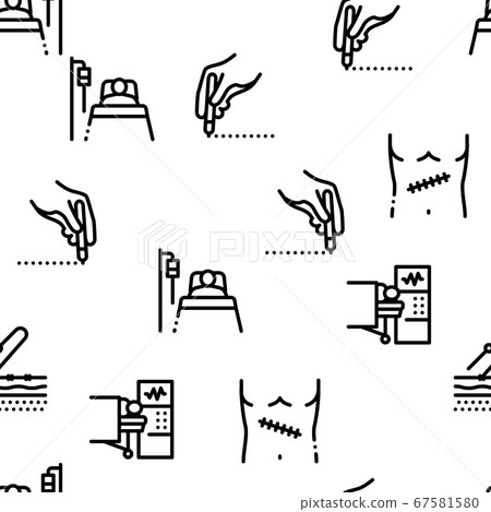 Surgery Graphics Patterns Surgeon Medical Doctor Seamless Pattern Vector - Stock Illustration ...