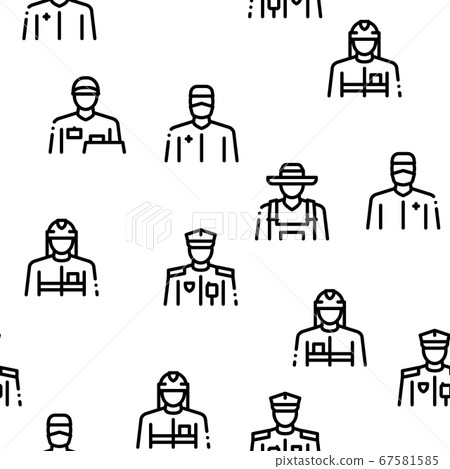 Professions People Seamless Pattern Vector Professions People Seamless Pattern Vector 67581585