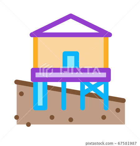 mixed type of built foundation icon vector outline illustration 67581987