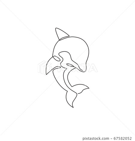 One Continuous Line Drawing Of Friendly Cute Stock Illustration 67582052 Pixta