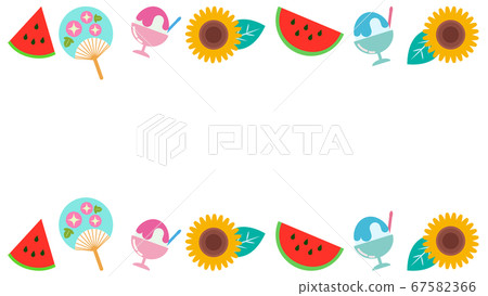 Summer Horizontal Frame Illustration Stock Illustration