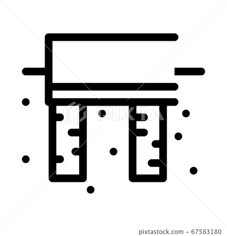 wooden foundation icon vector outline illustration 67583180