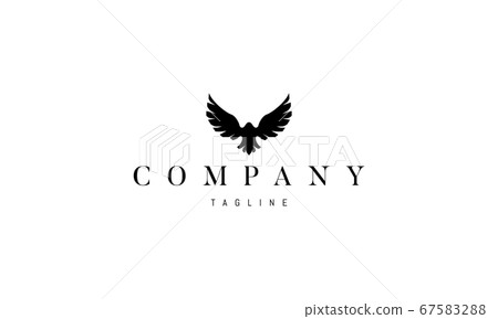Vector logo on which an abstract image of an eagle spread its wings. Vector logo on which an abstract image of an eagle spread its wings. 67583288
