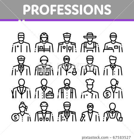 Professions People Collection Icons Set Vector Professions People Collection Icons Set Vector 67583527