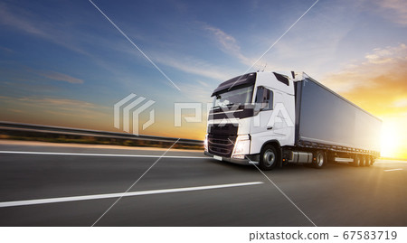 European truck on motorway 67583719