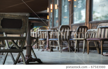 empty customer at old style restaurant outdoor in empty customer at old style restaurant outdoor in 67583980