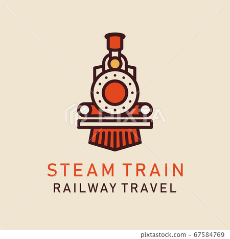 Flat image of retro steam train 67584769