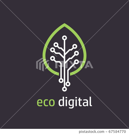 Tree leaf icon in digital style Tree leaf icon in digital style 67584770