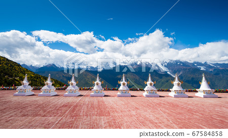 traditional Tibetan buddhist style white pagoda 67584858