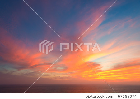 Evening sky, Dramatic colorful sunset 67585074