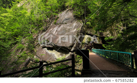 Shosenkyo of strange rocks in Yamanashi city in early summer 67585282