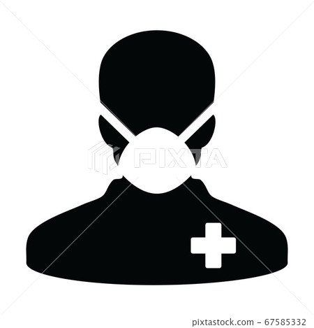 Avatar icon vector with face mask patient person profile male user symbol for medical and health care protection in a glyph pictogram illustration Avatar icon vector with face mask patient person profile male user symbol for medical and health care protection in a glyph pictogram illustration 67585332