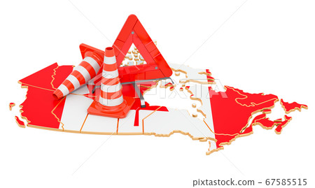 Canadian map with traffic cones Canadian map with traffic cones 67585515