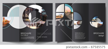 Vector layouts of covers design template for trifold brochure, flyer layout, book design, brochure cover, advertising. Background with abstract circle round banner. Corporate business concept template Vector layouts of covers design template for trifold brochure, flyer layout, book design, brochure cover, advertising. Background with abstract circle round banner. Corporate business concept template 67585575