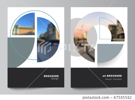 Vector layout of A4 cover mockups design templates for brochure, flyer layout, booklet, cover design, book, brochure cover. Background with circle round banners. Corporate business concept template. Vector layout of A4 cover mockups design templates for brochure, flyer layout, booklet, cover design, book, brochure cover. Background with circle round banners. Corporate business concept template. 67585582