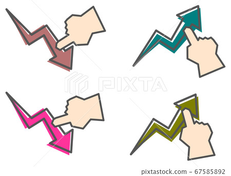 Arrow direction fingertip 67585892