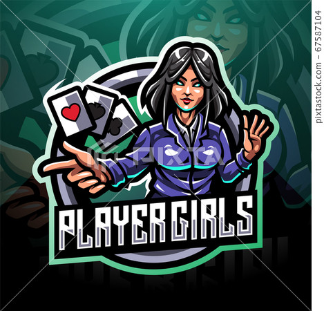 Player girls esport mascot logo 67587104