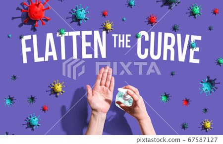 Flatten the Curve theme with hand sanitizer 67587127
