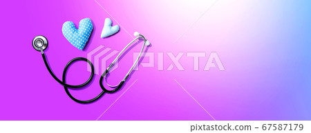 Medical worker appreciation theme with hearts and stethoscope Medical worker appreciation theme with hearts and stethoscope 67587179