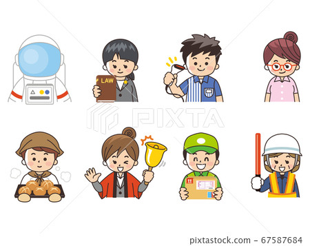 各種職業宇航員律師便利店辦公室女士麵包店活動職員快遞員 67587684