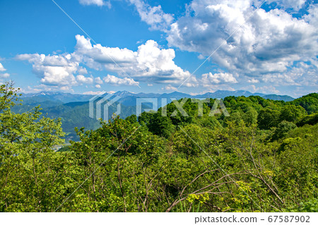 A view of the Uonuma Mountain Range from the Uonuma Skyline 67587902
